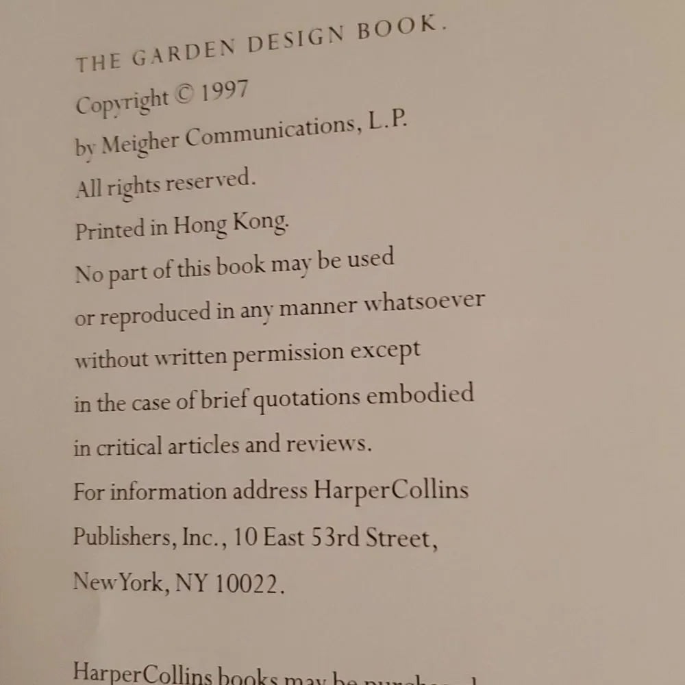 The Garden Design Book 1997 HC 1st Edition - Cottagecore